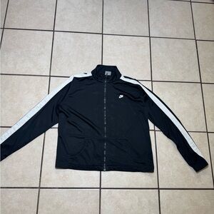 Black and White Nike track Jacket/Full Zip/size Large(12-14)